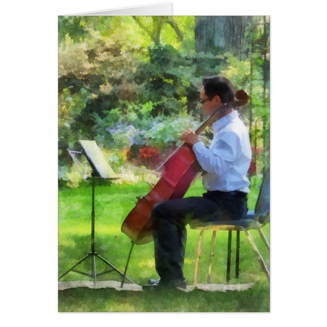 Violoncelliste dans le jardin (Devant)