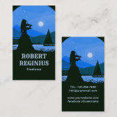 Violoniste À Côté Du Carte de visite De Rivière (Devant / Derrière)