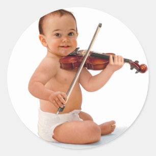 Viool Baby Ronde Sticker