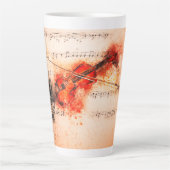  Viool Bladmuziek Latte Mok 17 oz (Voorkant)