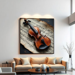 Viool en Bladmuziek Poster