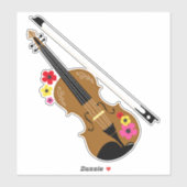 Viool en Bloemen, violist Sticker (Vel)