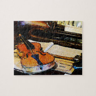 Viool en bugel legpuzzel