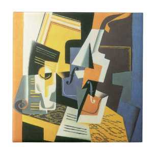 Viool en glas door Juan Gris, Vintage Cubisme Tegeltje
