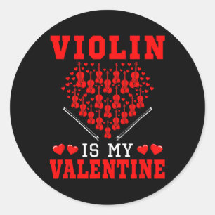 Viool is mijn Valentijn Instrument Team Schattige Ronde Sticker