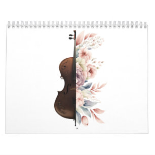 Viool met bloemen. kalender