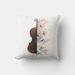 Viool met bloemen. kussen