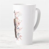 Viool met bloemen. latte mok (Rechterhoek)