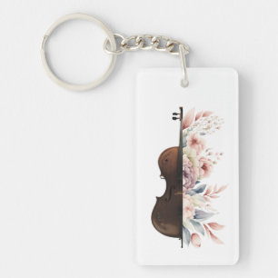 Viool met bloemen. sleutelhanger