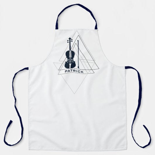 Viool minimale negatieve ruimte Moderne violist Schort (Voorkant)