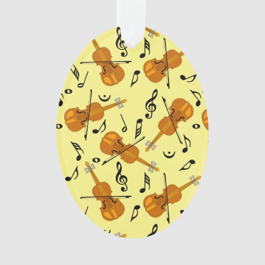 Viool Muziek Notitie Patroon Ornament (voorkant)