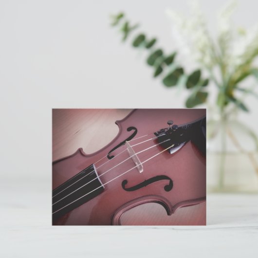 Viool muziekinstrument foto briefkaart (Staand voorkant)