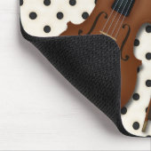 Viool op Zwart & Ivoor Polka Dots Custom (Blauw) Muismat (Hoek)