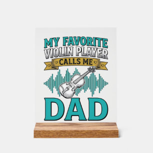 Viool papa shirt favoriete vioolspeler noemt me D Acryl Bord