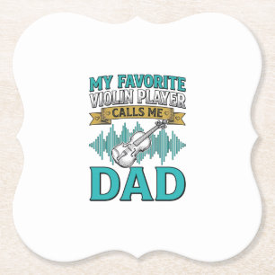 Viool papa shirt favoriete vioolspeler noemt me D Kartonnen Onderzetters