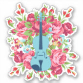 Viool Roos Sticker (Voorkant)