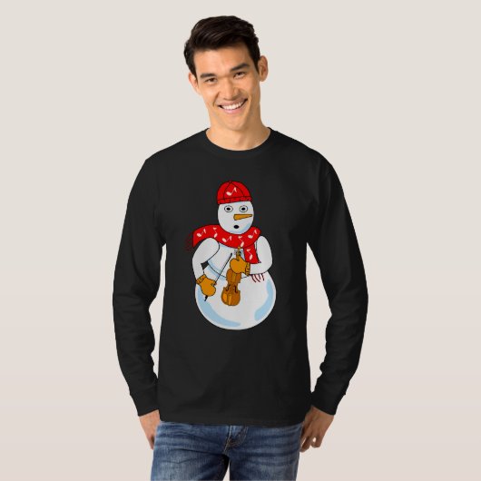 Viool Sneeuwman T-shirt (Voorkant volledig)