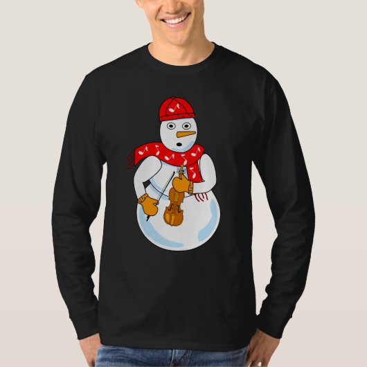 Viool Sneeuwman T-shirt (Voorkant)