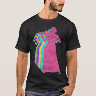 Viool Spelen Vrouw 80s Kleuren jaren 80 T-shirt