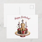 Viool Verjaardagstaart Briefkaart (Voorkant / Achterkant)