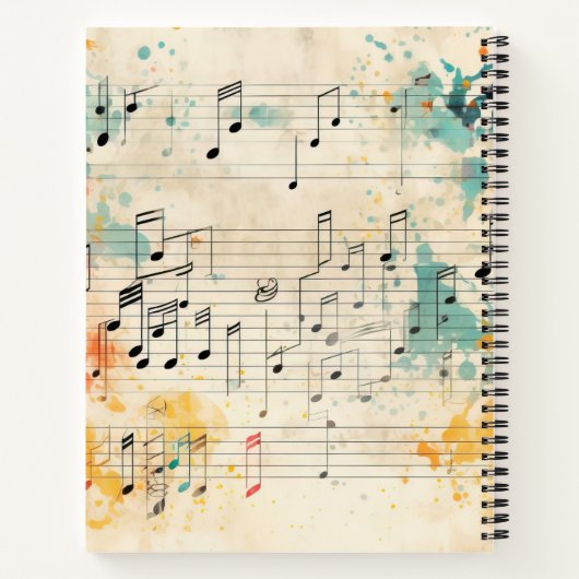 Viool Waterverf Splash Bladmuziek Notitieboek (Achterkant)
