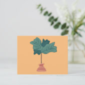 Vioolbladfigenboom Groene Pothos Plant Illustratie Briefkaart (Staand voorkant)