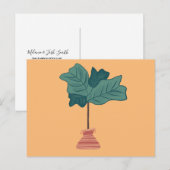 Vioolbladfigenboom Groene Pothos Plant Illustratie Briefkaart (Voorkant / Achterkant)