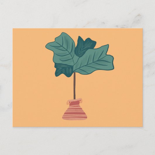 Vioolbladfigenboom Groene Pothos Plant Illustratie Briefkaart (Voorkant)