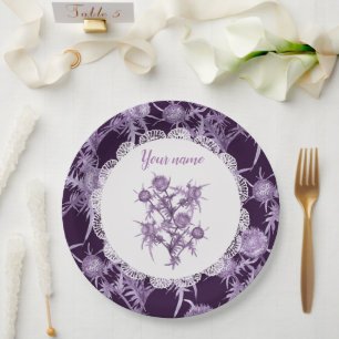 vioolbloempatroon papieren bordje