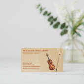 Vioolinstrument | Grunge Visitekaartje (Staand voorkant)