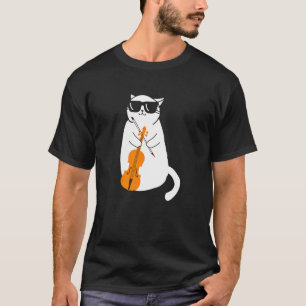 Vioolkat Cute Kat Speelt op Viool Muziekinstrument T-shirt