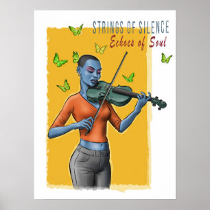 Vioolmeisje kunst Poster
