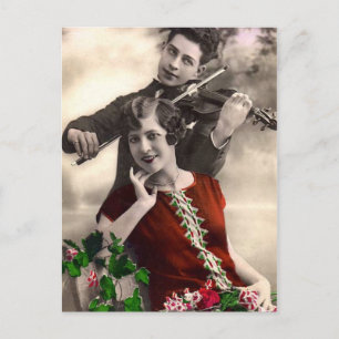 Vioolmuziek gespeeld door  musicus briefkaart