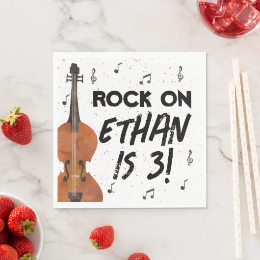 Vioolmuziek Verjaardagsfeest Papier servetten (Insitu)