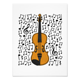 Vioolmuzieknoten Violist Music Teacher Foto Afdruk