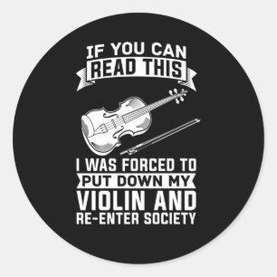 Vioolmuzikant vioolspeler orkest violist ronde sticker