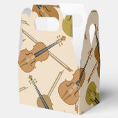 Vioolprint patroon bedankdoosjes (Geopend)