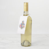 Vioolsleutel met roze rozen flessenhanger (Schuin)