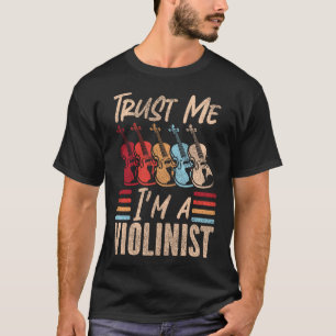 Vioolspeler Geloof me Ik ben een violiste retro T-shirt
