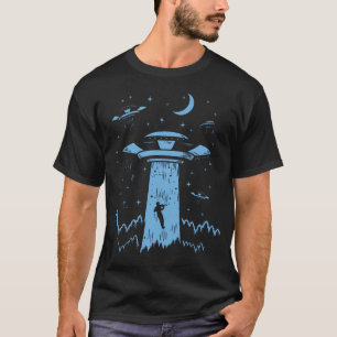 Vioolspeler Nieuwigheid Ufo Alien Ontvoering Vlieg T-shirt