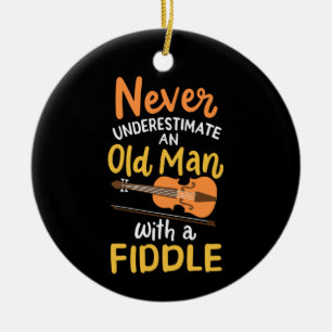 Vioolspeler - Oude man met een viool Keramisch Ornament