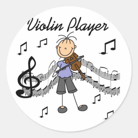 Vioolspeler Stickers Sticker (Voorkant)