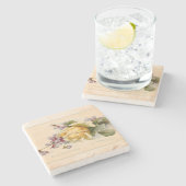  Viooltjes en Rozen Stenen Onderzetter (Zijkant)