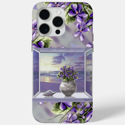 Viooltjes in een maanpot Case-Mate iPhone case (Achterkant)