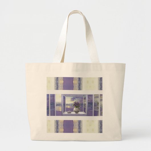 Viooltjes in een maanpot grote tote bag (Voorkant)