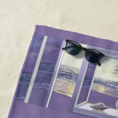 Viooltjes in een maanpot strandlaken (In situ)