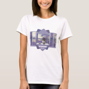 Viooltjes in een maanpot t-shirt