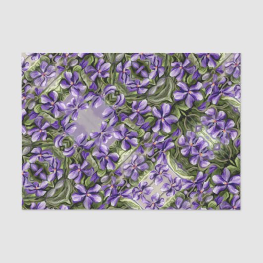 Viooltjes in een maanpot tissuepapier (Voorkant)