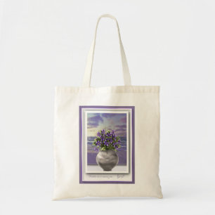Viooltjes in een maanpot tote bag