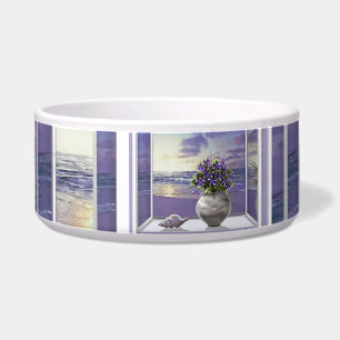 Viooltjes in een maanpot voerbakje